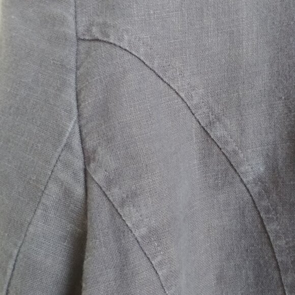 Liz Claiborne 100% linen lined blue blazer jacket 10 cropped bracelet sleeve - Picture 5 of 16